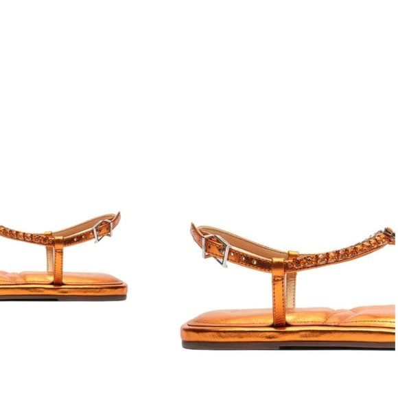 SCHUTZ Orange Embellished Sandals - Picture 4 of 12